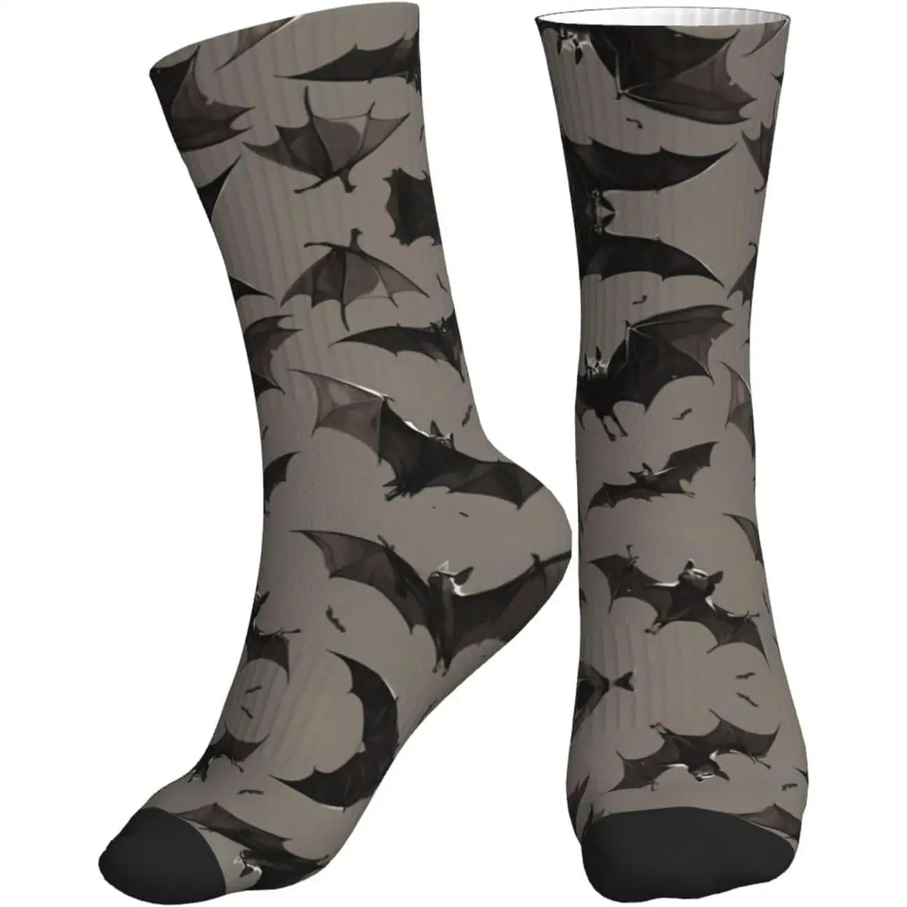 

Halloween Bats Grey Print Running Socks Travel Socks Mid-Tube Sports Socks Suitable For Running Fitness for Boy Girl Gift