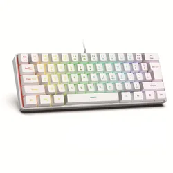 2026 New Portable Wired Mini Mechanical Keyboard K61 Mini Keyboard Wired 61 Keys Phantom RGB,Black White Red Red/Blue Switch New