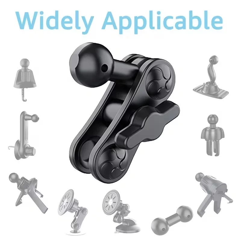 Mobile Phone Car Mount 17mm All-Metal Ball Head Extension Adapter Rotation Extension Rod for Car Phone Holder  Accessories