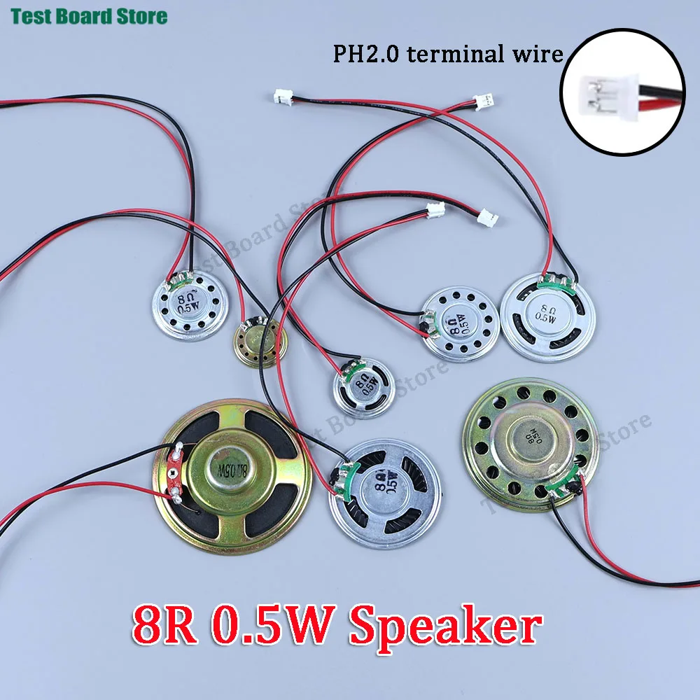 

1 piece New ultra-thin speaker 8 ohms 0.5 watt speaker diameter 20/23/28/30/36/40/50/57mm With PH2.0 terminal wire length 15CM
