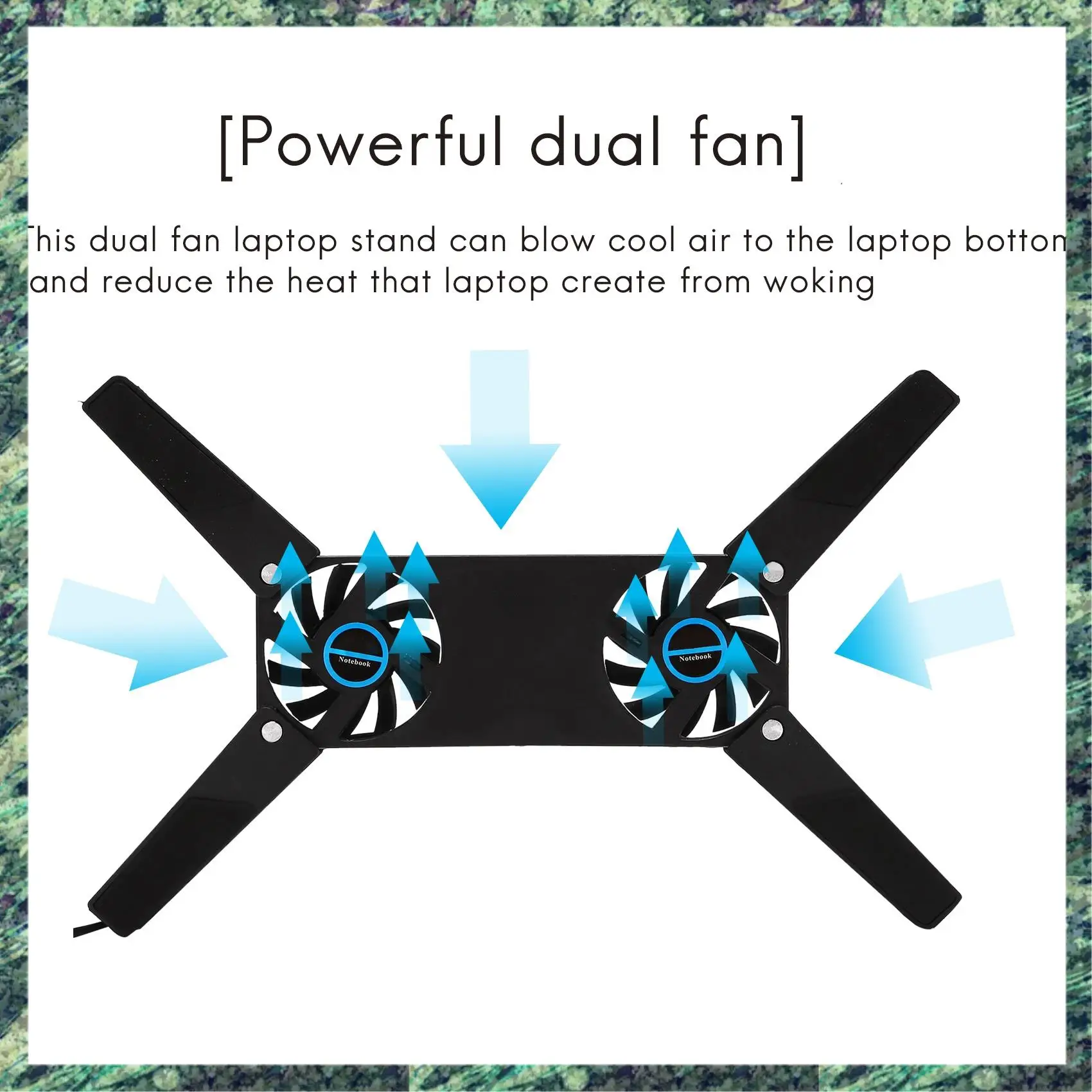 SCLS Laptop Cooling Pad,Dual Fan For Laptop Cooling,USB Folding Laptop Cooler Pad,Notebook Fan For Students & Business Man