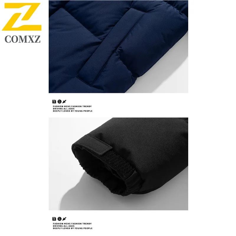 COMXZ 2025 رجل إمرأة كتلة اللون سترة منفوخة شتاء دافئ عصري زوجين معطف الترفيه الرياضة في الهواء الطلق سترة واقية خفيفة الوزن