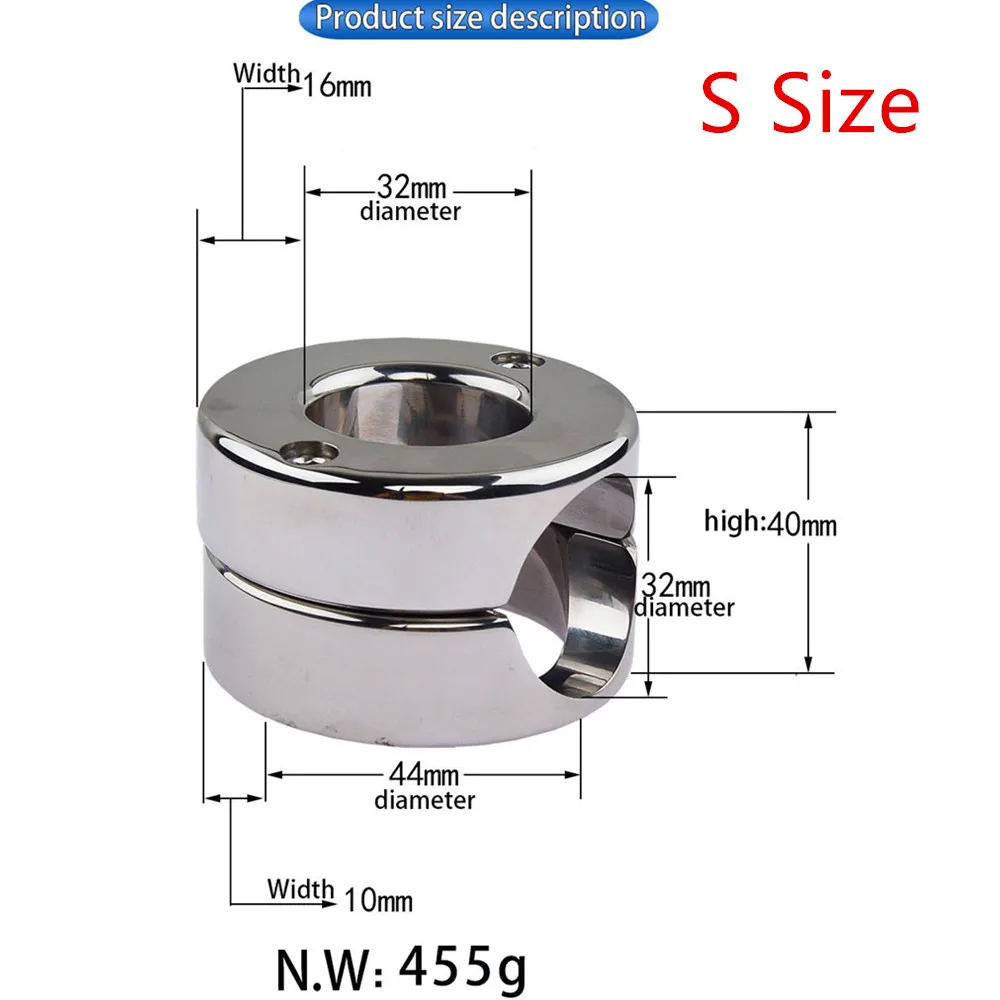Metal Heavy Cockring Clamp Male Chastity Training Device Steel Cock Ring Bondage Scrotum Stretcher Lock Sperm Sex Toys For Men