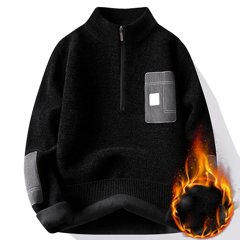 Men's Warm Knitted Sweater Winter Sweater Male Streetwear Pullovers Casual Thick Fashion Clothing Spring Autumn Men Clothing