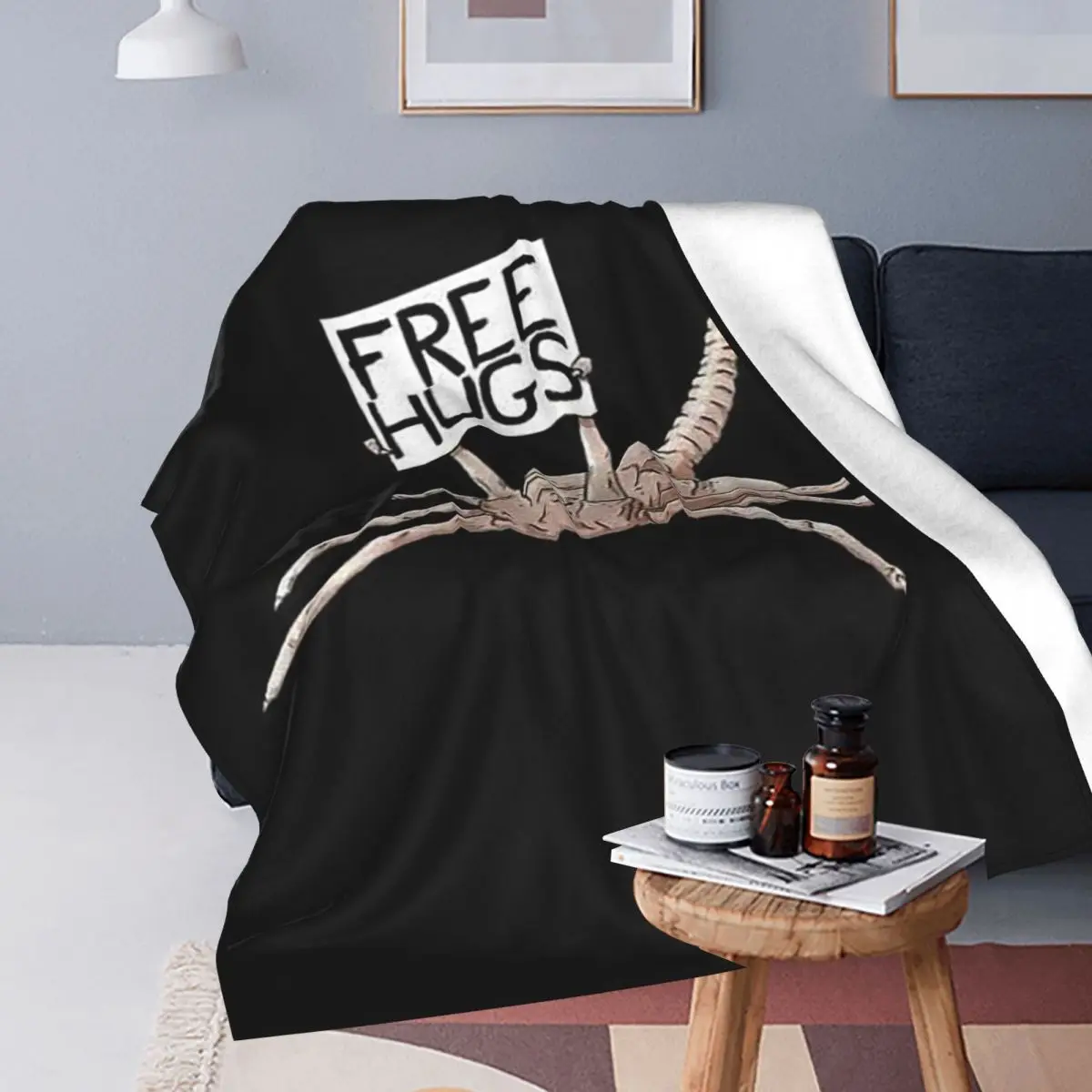 Horror Face Hugger Facehugger Alien Xenomorph Blanket Soft Warm Flannel Throw Blanket Bedding for Bed Travel Home Couch