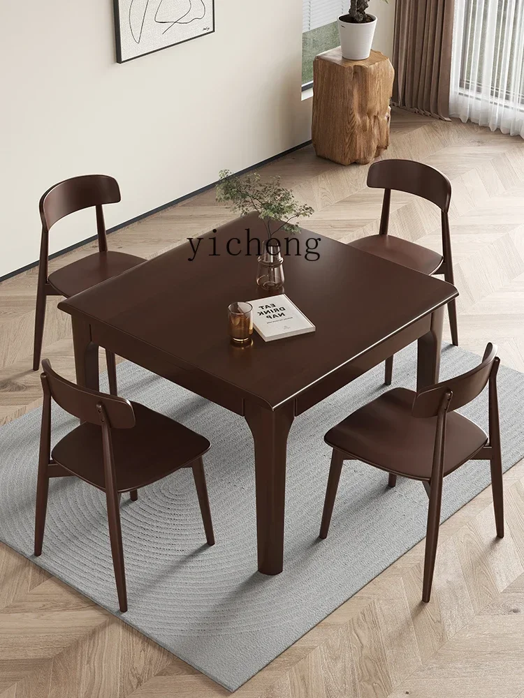 Simple Solid Wood Eight-Immortal Table Small Apartment Leisure Card Table Square For Home Use And Restaurants DiningD4