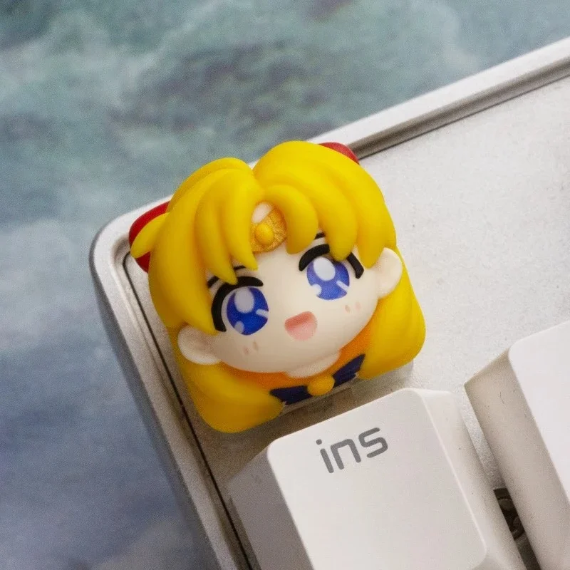 Kino Makoto Anime Keycaps Hino Rei Resin Artisan Keycaps for Mechanical Keyboard Accessories Custom Mizuno Ami Cute Key Caps