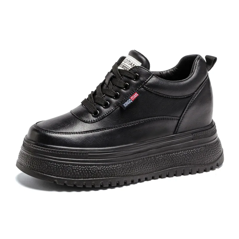 

Женские высокие кроссовки на толстой подошве, белая повседневная спортивная обувь на каблуке 8 см, весенне-осенний сезон с узлом-бабочкой