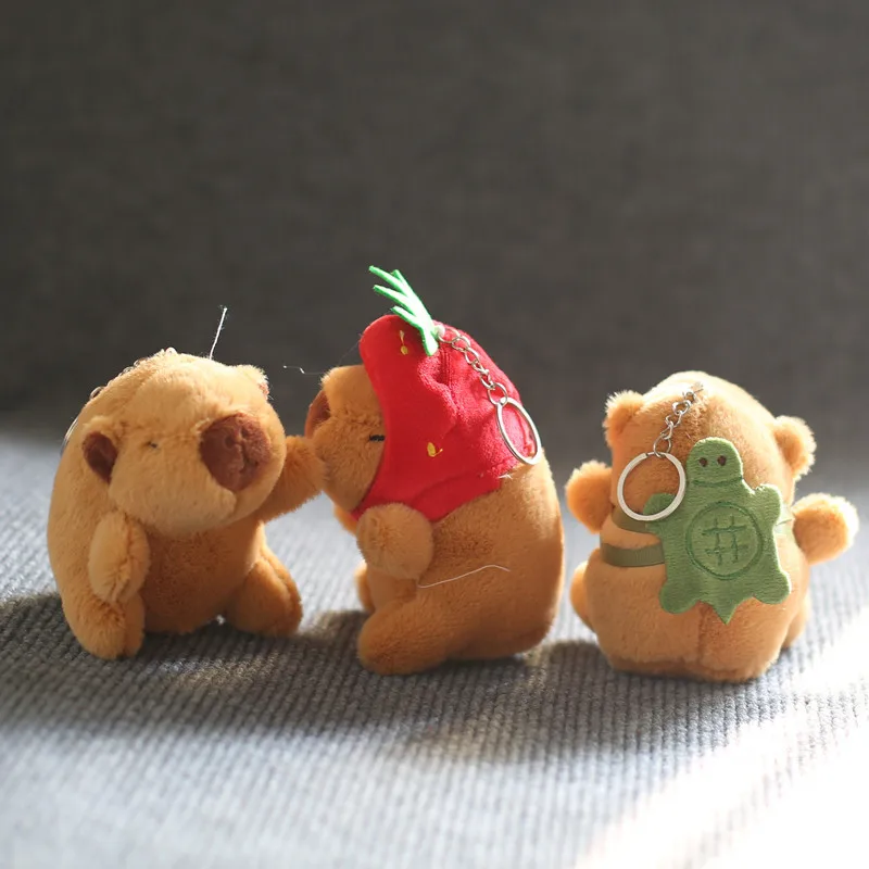 Cute Capybara Water Dolphin Pendant Red Cotton Net Plush Toy Doll Bag Charm Keychain Lovely Doll Dolls Doll Gift