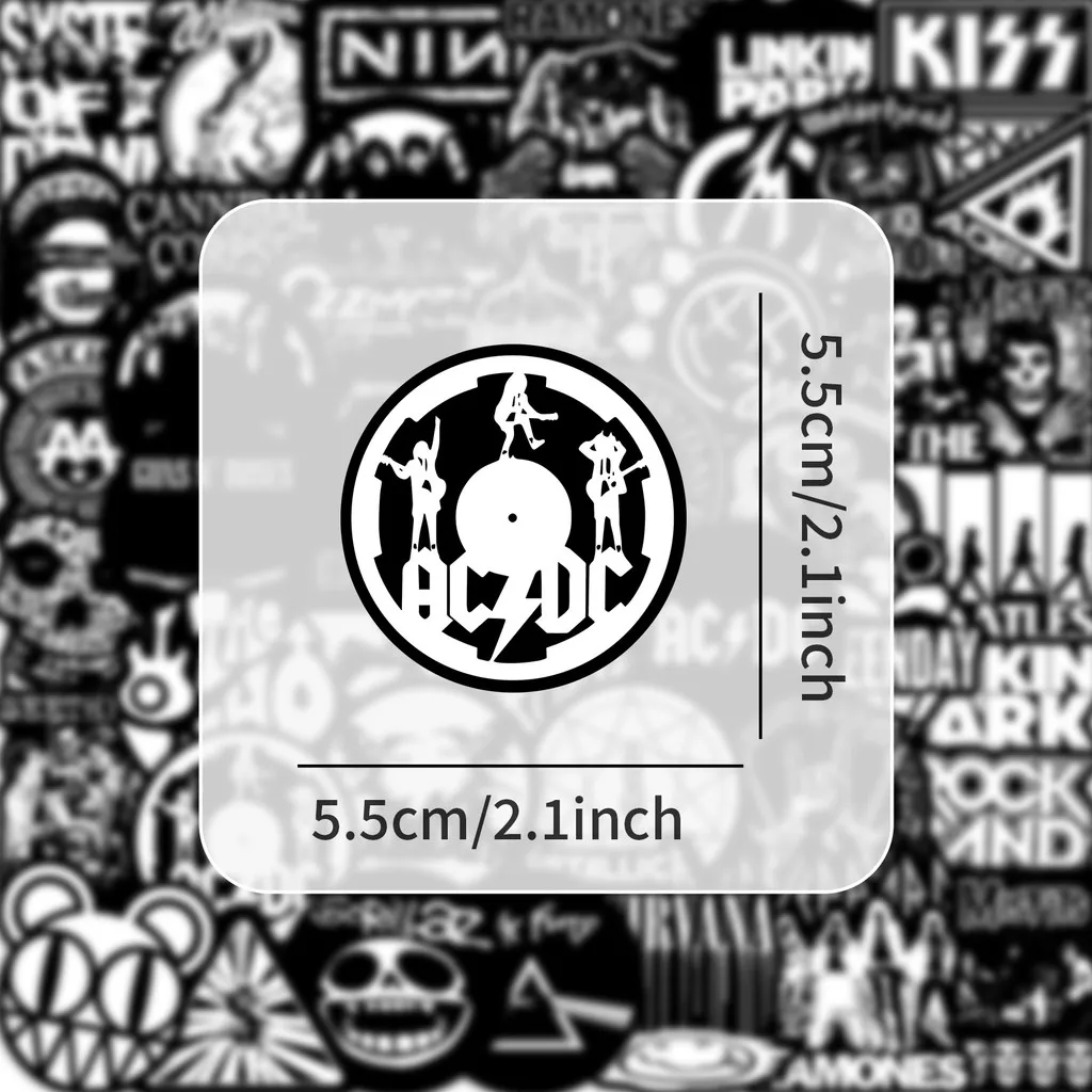 55 Pcs Rock Band Stickers - Cool Music-Themed Decals for Guitars, Luggage, Notebooks & DIY Crafts Giajar Sticker Store view 5
