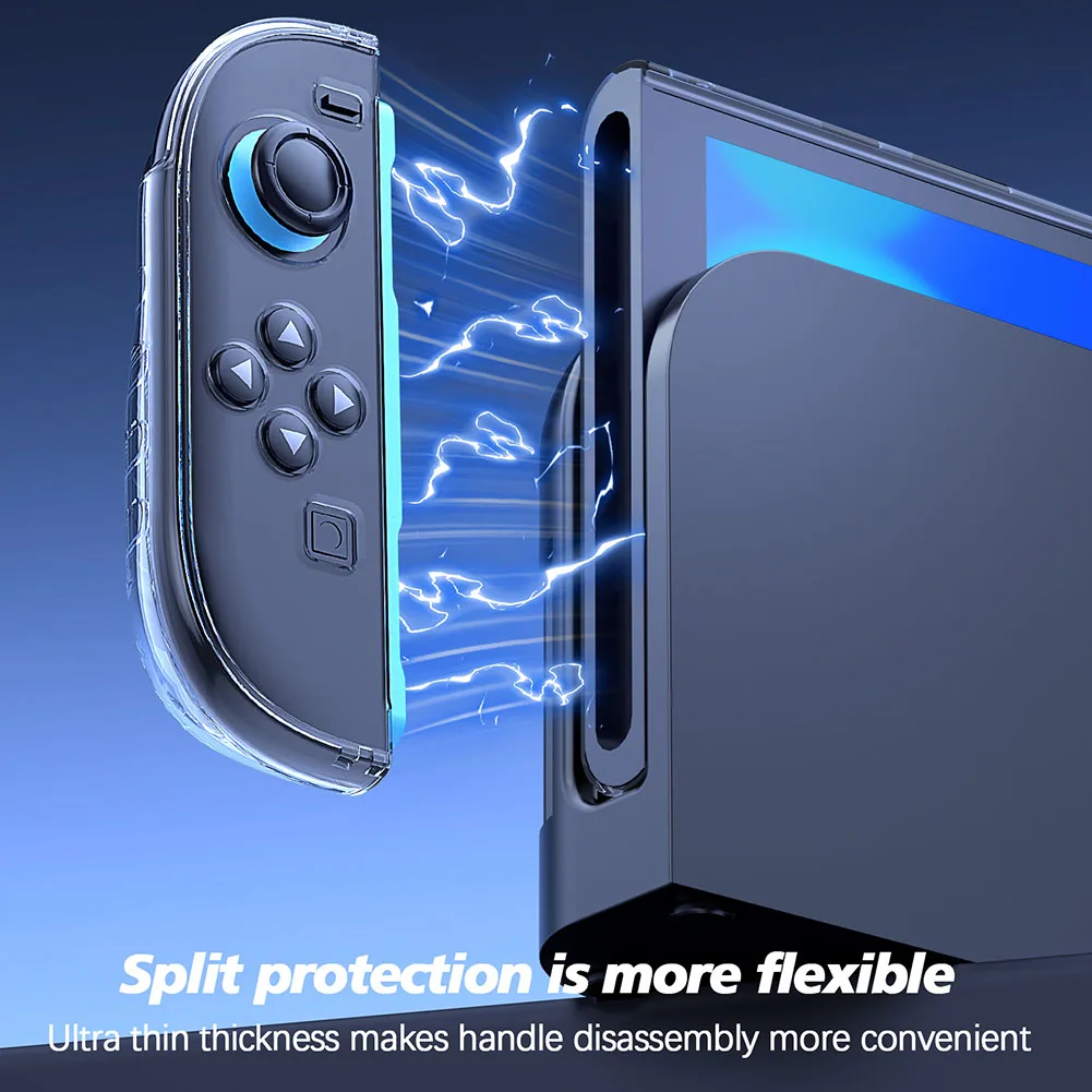 

Transparent Protector Cover Anti-Scratch Protective Case Shockproof Hard Shell Case Split Design for Switch 2 Accessories