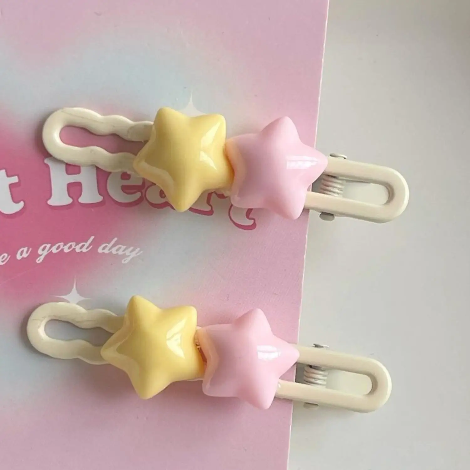 

2PCS New Fresh Star Headpiece Women's Hairpin Sweet Side Clip For Kids Cute Cartoon Bangs Hair Clip Headdress Hair Accessories