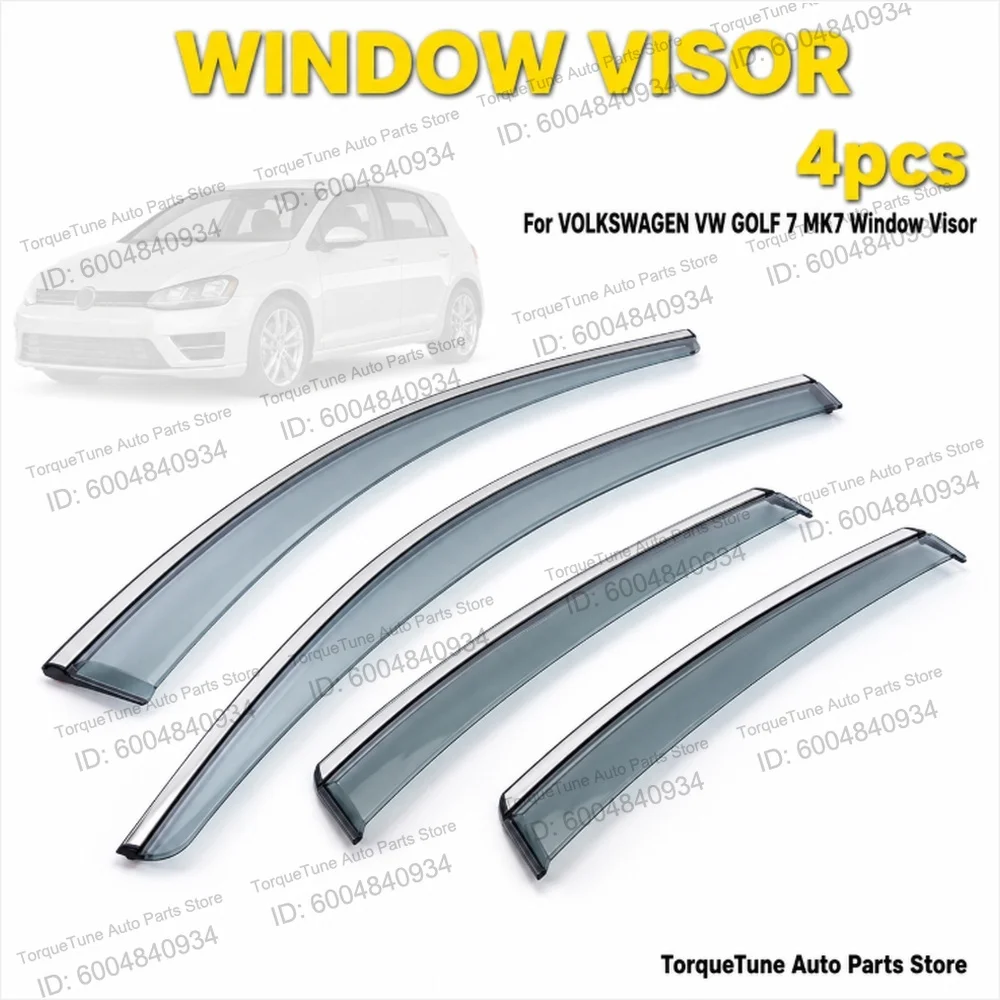 OEM PC Material Stainless Steel Injection Premium Direct Fit Window Visor Wind Deflector For VOLKSWAGEN VW GOLF 7 2014year MK7
