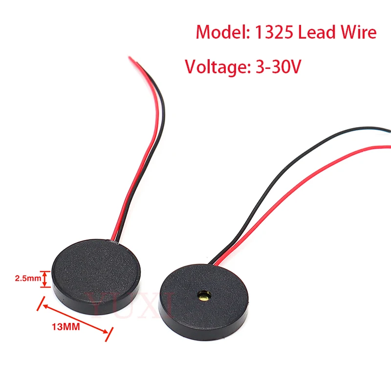 YUXI 1PCS 1325/1404/1744/2320 Lead Buzzer Piezoelectric Passive AC Low Power Frequency 4000HZ view 4