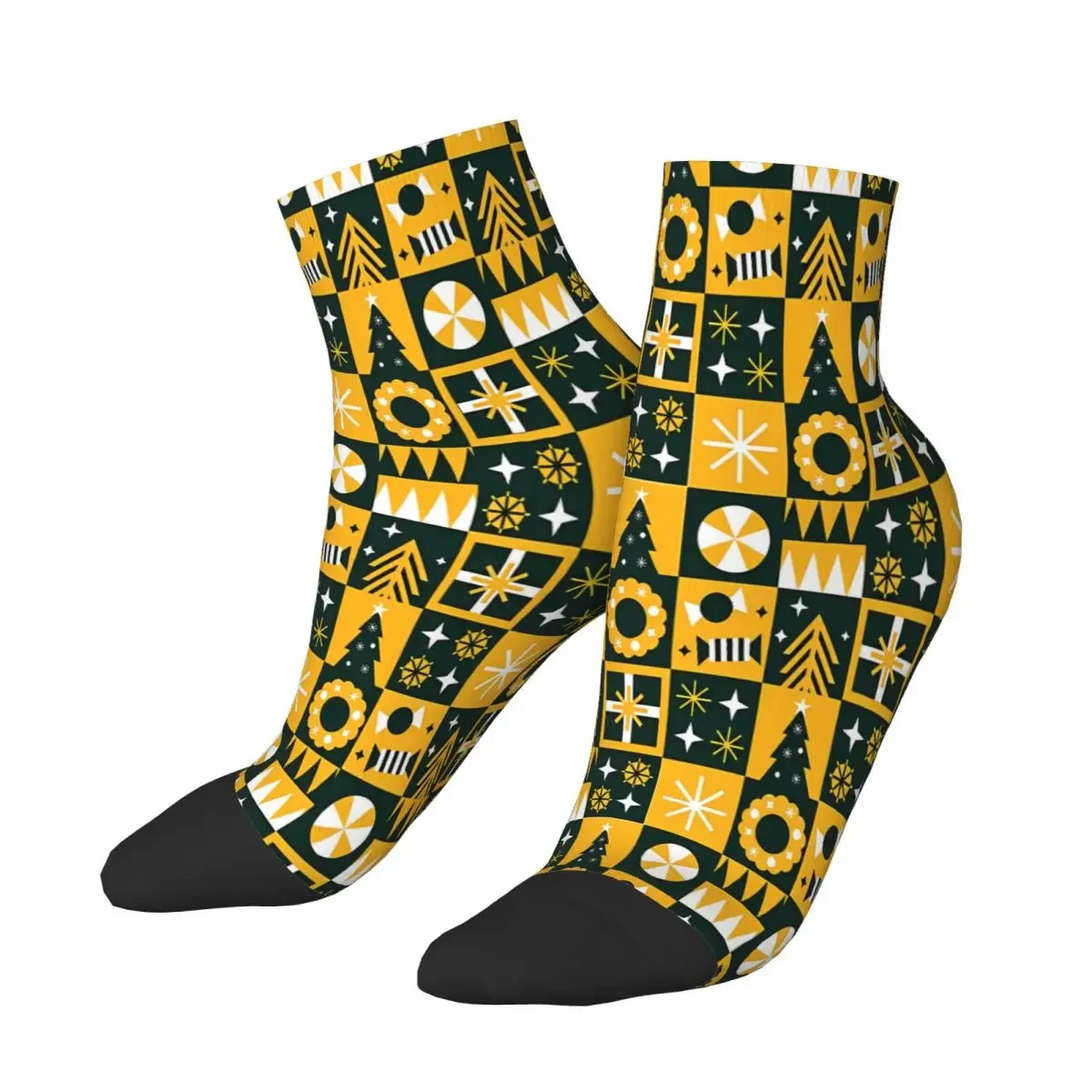 Christmas Pattern Green Bay Colors Cookies Cookie Ankle Socks Male Mens Women Autumn Stockings Harajuku