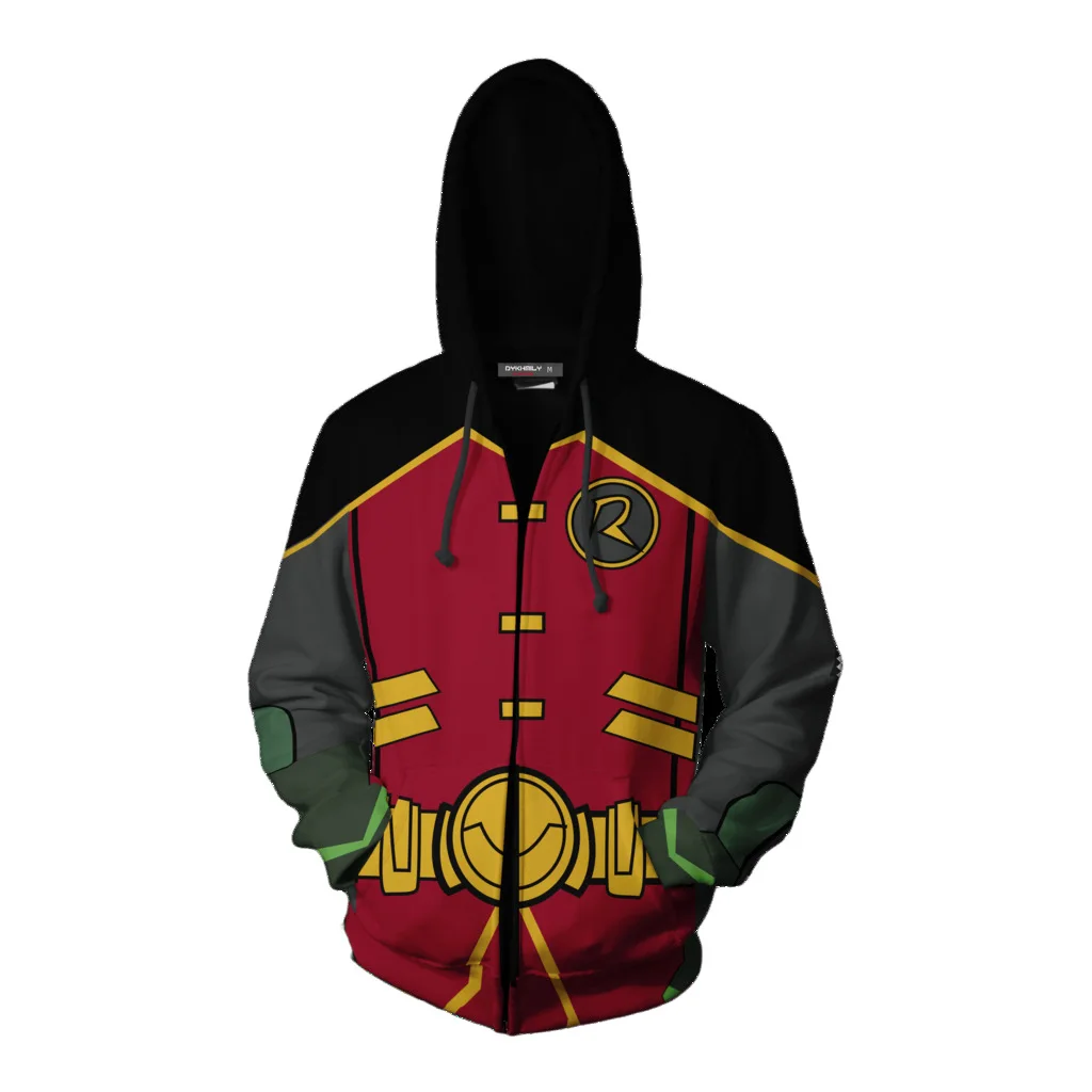 الرجال النساء تأثيري خارقة روبن هوديي بلوزات زي القمم الشارع الشهير البلوز هالوين حفلة Nightwing مقنعين الملابس