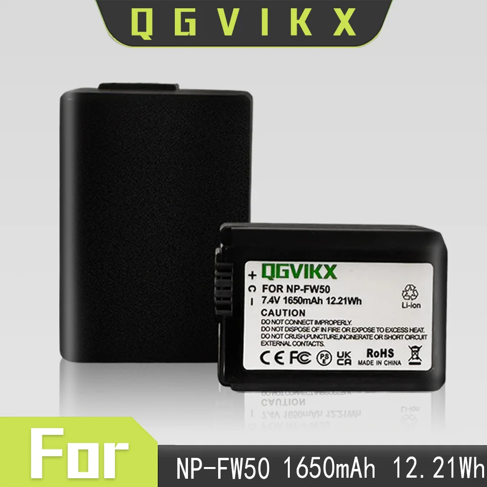 NP FW50 Battery 2-Pack and 2-Channel USB Charger for Sony Alpha A6000 A6500 A6300 A6400 A7 A7II A7RII A7SII A7S A7S2 A7R ZV-E10