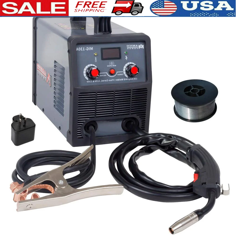 130 Amp Akı Özlü Gazsız MIG Kaynak Makinesi Taşınabilir Çift Gerilim Kaynakçı DIY Projeleri