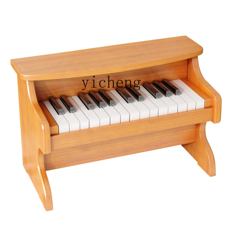 

Tqh Children's Toy Piano 25 Key Wooden Infant Beginner Mini Electronic Keyboard Boys and Girls Birthday Gift