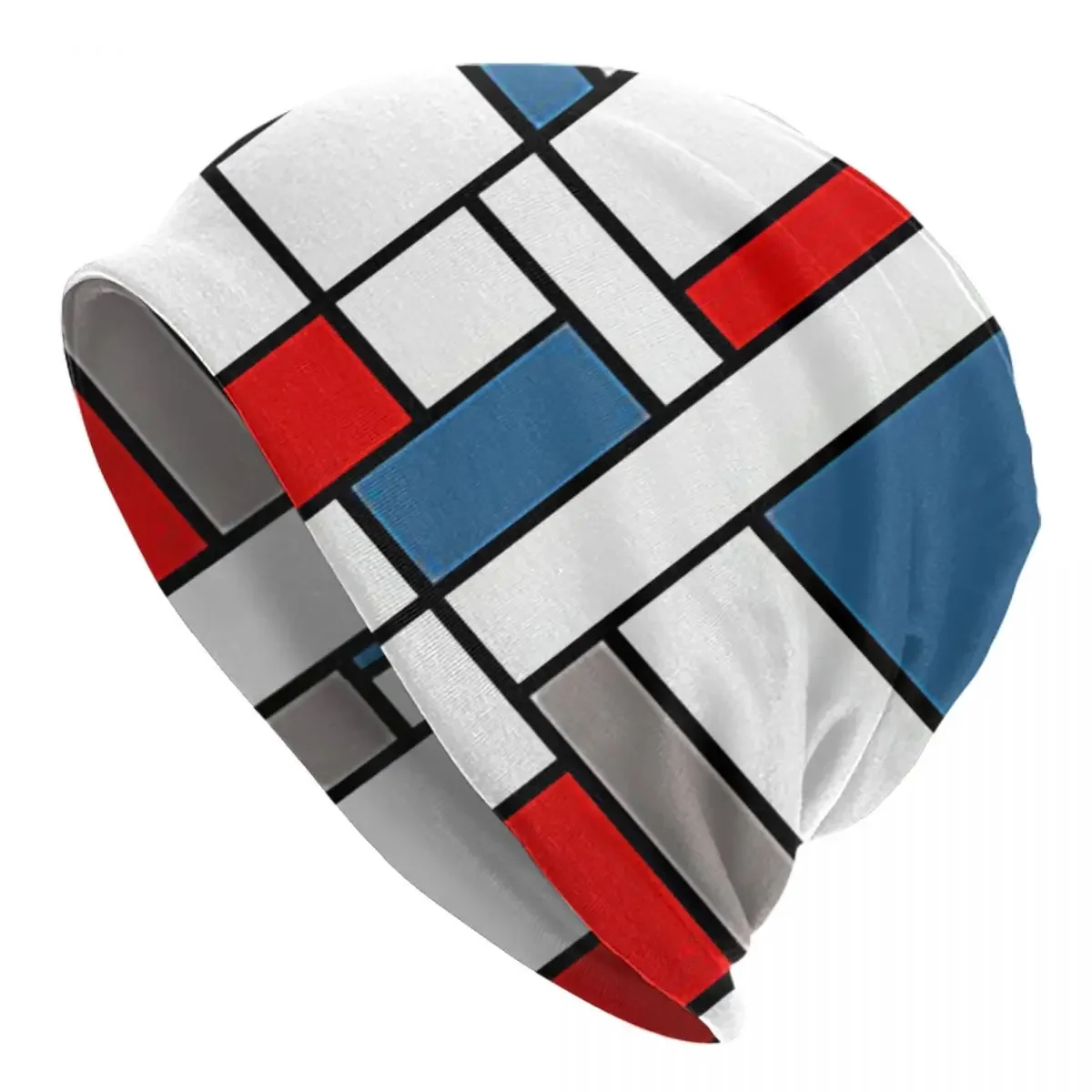 Piet Mondrian De Stijl Warm Knitted Cap Fashion Bonnet Hat Autumn Winter Outdoor Beanies Hats for Unisex Adult