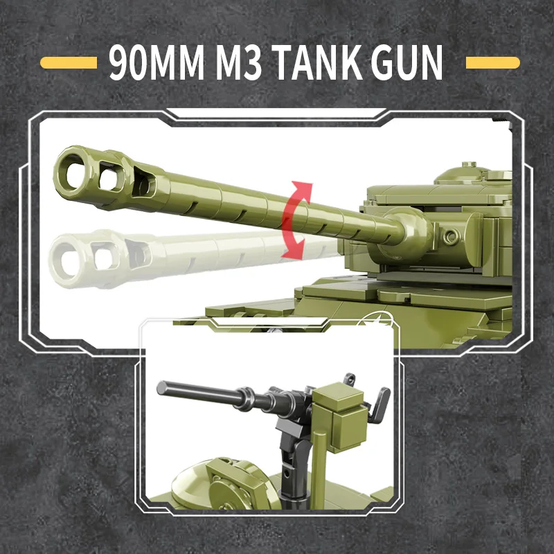 Blocs de construction de char militaire M26 de l'union soviétique, 764 pièces, briques de l'armée de la seconde guerre mondiale, figurines de soldats, jouets pour enfants garçons