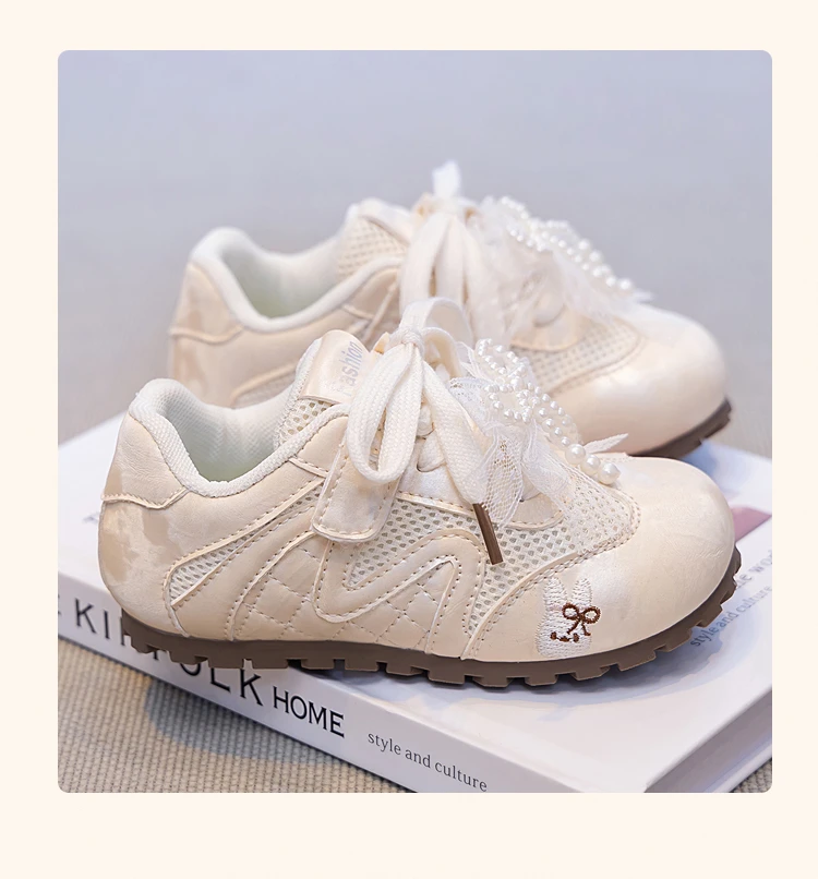 Mädchen-Tennisschuhe, atmungsaktives Mesh-Material, Prinzessinnen-Sportschuhe für Kinder, süße Schnürschuhe, 2026, brandneue Freizeitschuhe für Kinder, rutschfest, trendig – Detail 7