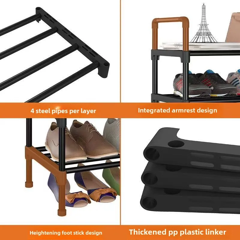 1pc Simple shoe rack, sturdy entrance, indoor household storage rack, dust-proof multi-layer storage shoe cabinet