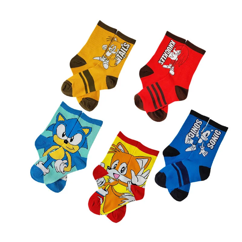 Sonic Socks Cartoon Knitted Anime Figure Amy Rose Shadow Cotton Socks Pure Cotton Children\'s socks Fashion Trend Tube Sock