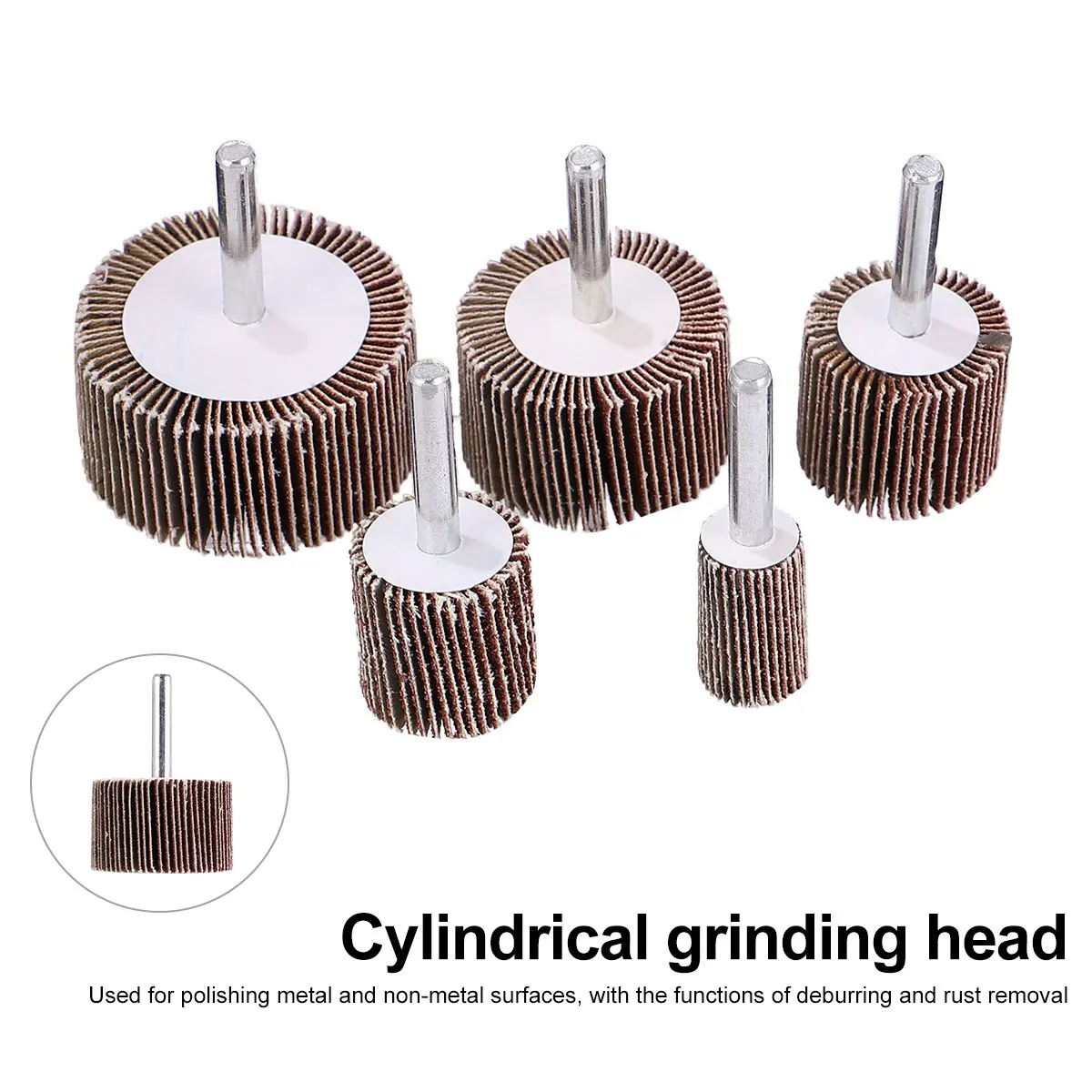 

10 Pcs Sandpaper Polishing Wheel Louver Grinding Head with Handle for Wood Metal Stone Surface Roughing Repairing