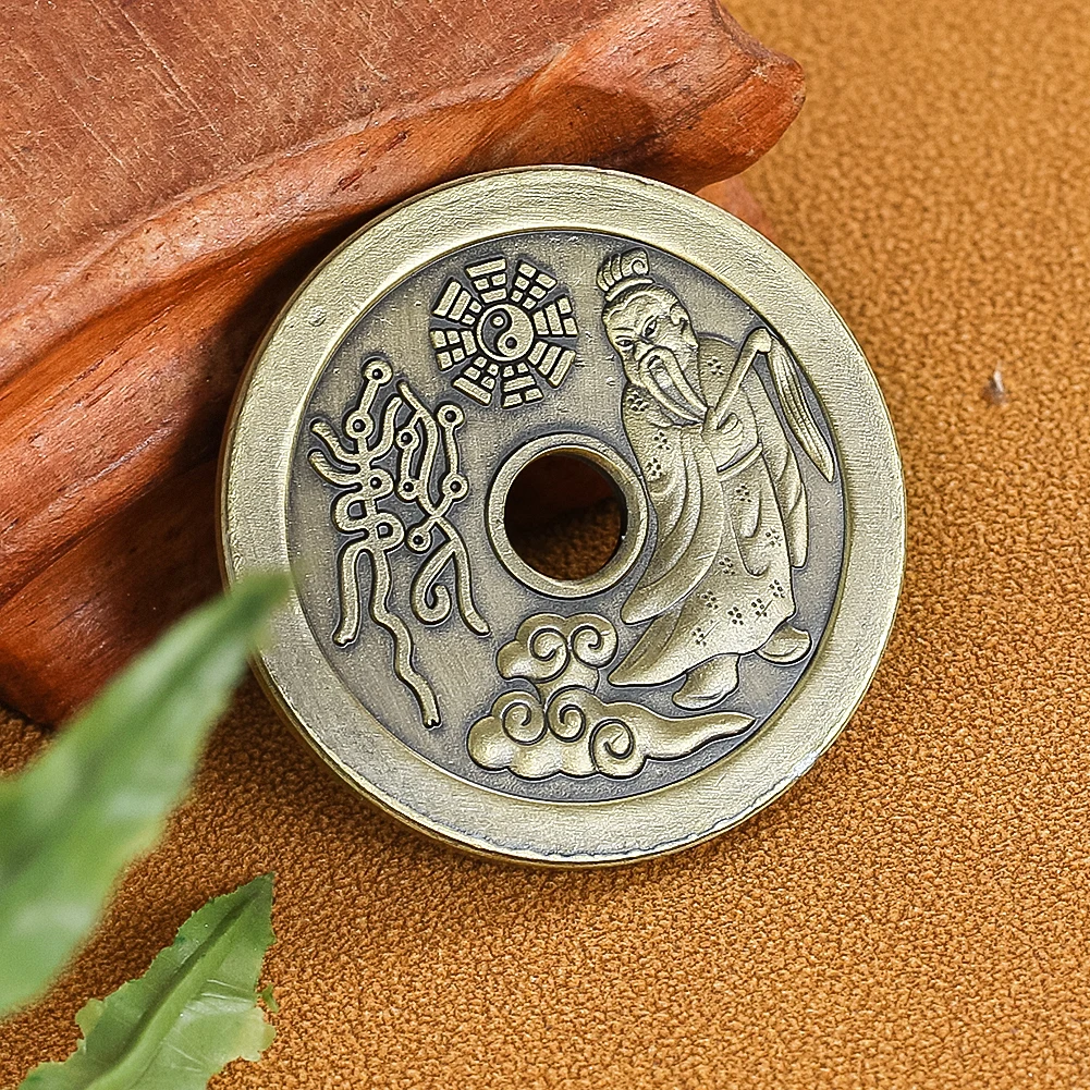 Brass Coin Chinese Feng Shui Fortune Money Coin Lucky Health Wealth Ward Off Evil Spirits Collection Gift Car Home Hanging Decor