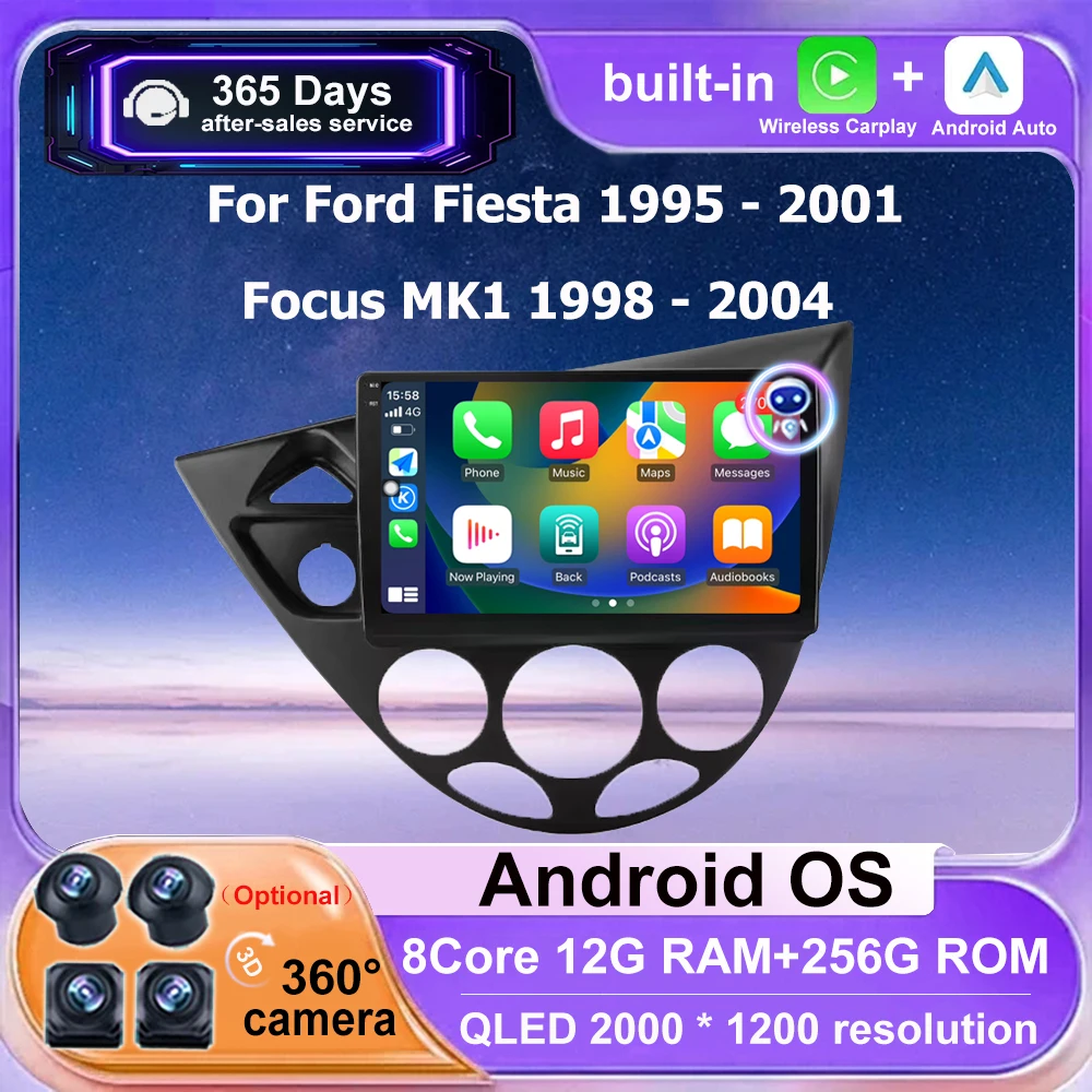 

9'' Android Auto For Ford Fiesta 1995-2001 Focus MK1 1998-2004 LHD Car Radio Stereo Multimedia Player Head Unit Carplay BT DSP