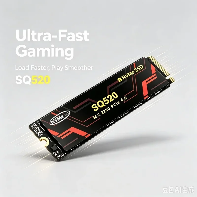 SQ520 M.2 NVMe SSD PCIe Gen4.0 x4 M.2 2280 Internal Solid State Drive High Speed Storage for Desktop Laptop Gaming PC