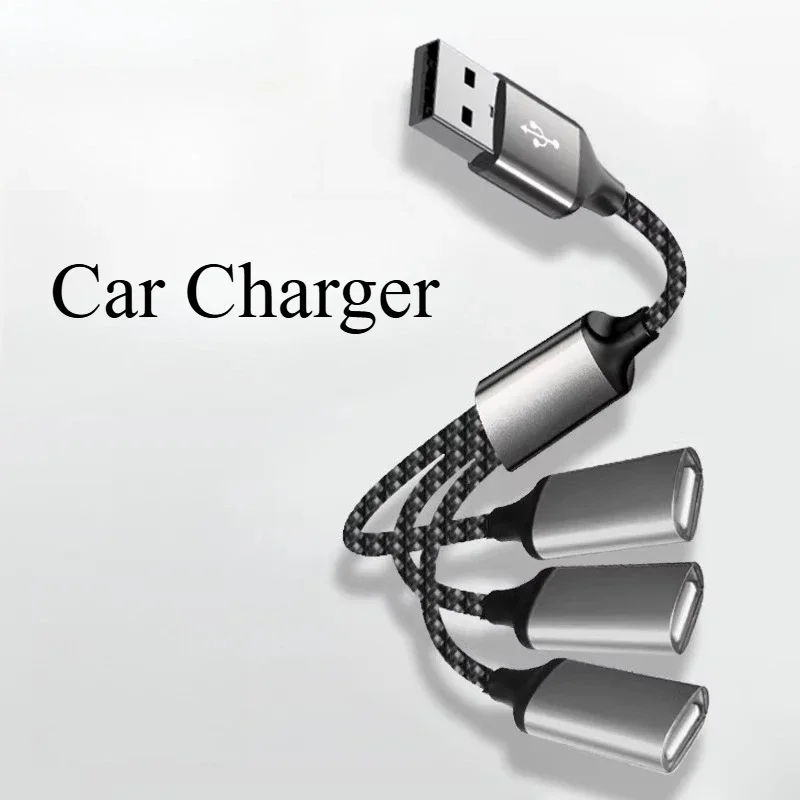 

Автомобильный USB-адаптер-разветвитель на три порта (гнездо) для зарядки и передачи данных, быстрый кабель для зарядки и передачи данных, адаптер для автомобильного USB-накопителя