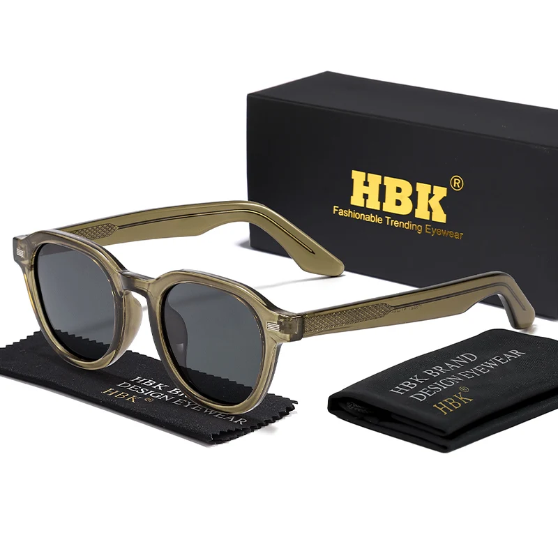 

HBK Men's Fashion Polarized Sunglasses High-Quality Tr-90 Frame Vintage Sun Glasses Women's Travel Party Eyeglasses