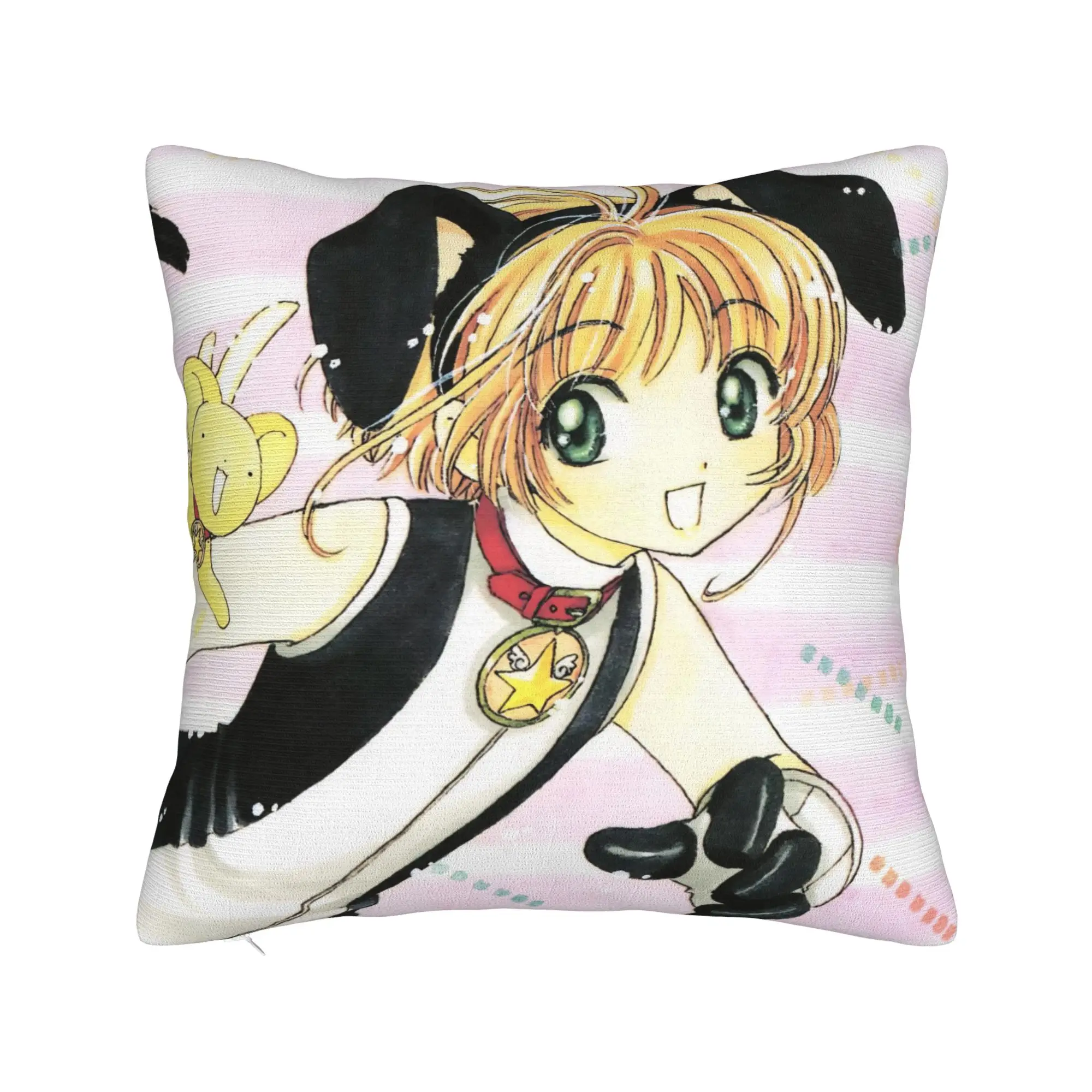 Cardcaptor Sakura Rabbit Square Pillow Cases 90s Manga Cartoon Cushion Covers Custom Throw Pillow Case Cover for Bed 18