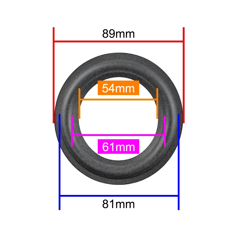 3.5 inch 89mm Speaker Surround Soft Rubber Edge horn replacement repair accessories ring 2pcs