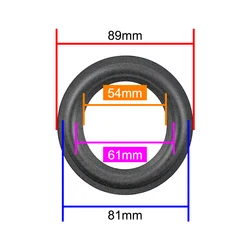 3.5 inch 89mm Speaker Surround Soft Rubber Edge horn replacement repair accessories ring 2pcs