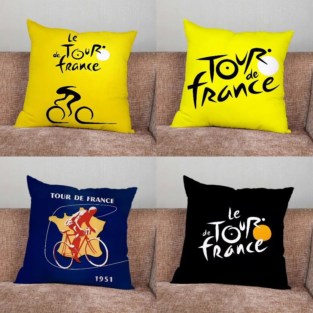 

Tour De France Bike Bicycle Pillow Case For Home Bedroom Car Office Decoration Living Room Sofa Cushion Cover Suitable