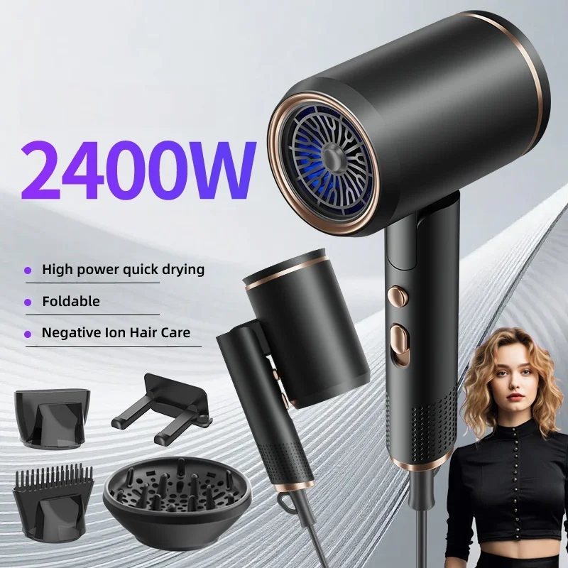 220v-新しい折りたたみ式ヘアドライヤー-2400w-ハイパワーサイレントヘアドライヤー、冷気と熱気の分配とマルチノズルブロワー付き