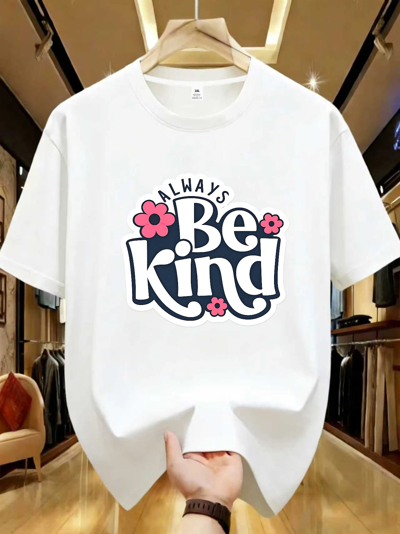 

【WDS01277】Creative Letter Print Plus Size Women's Round Neck T-Shirt Summer Casual Short Sleeve Street Fashion Versatile Style