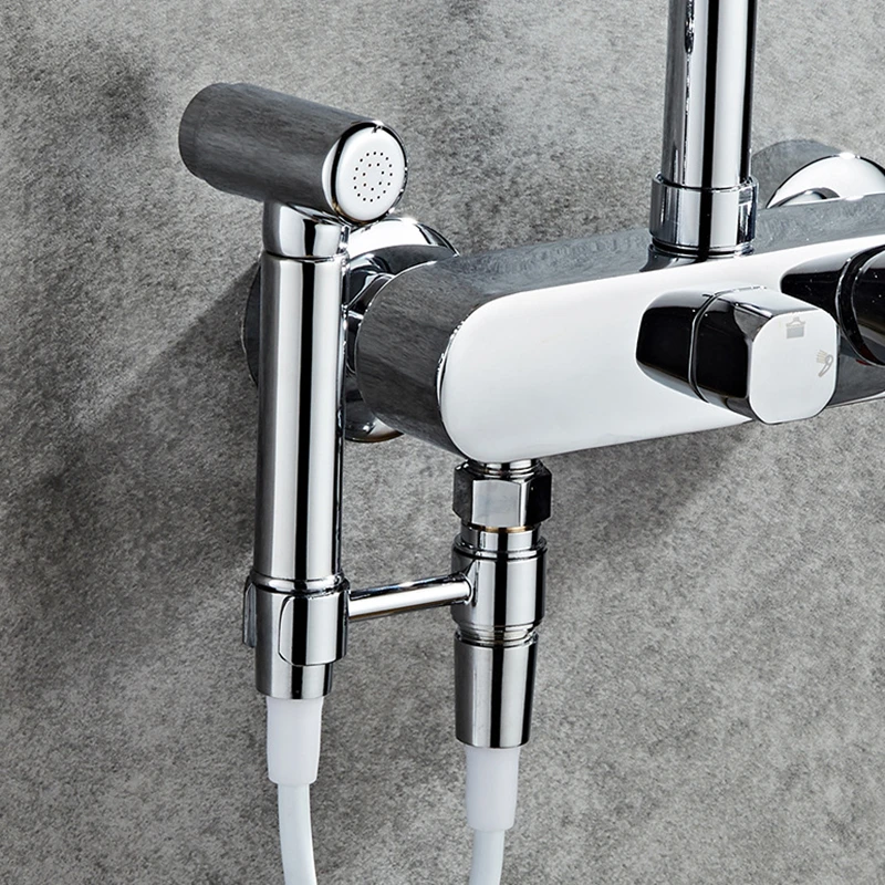 Handheld Shower Head Holder Adjustable Bracket Universal Punch Free Bathroom Sprayer Bidet Holder 360° Rotation Nozzle Support