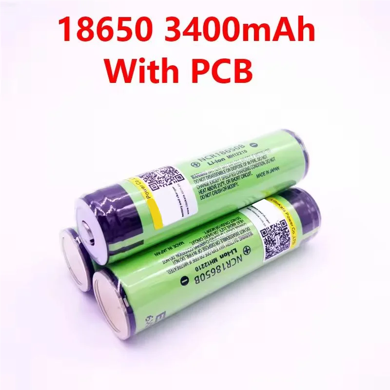 Daweikala Protected 100% Original NCR18650B 18650 3400mah Rechargeable battery with 3.7V PCB