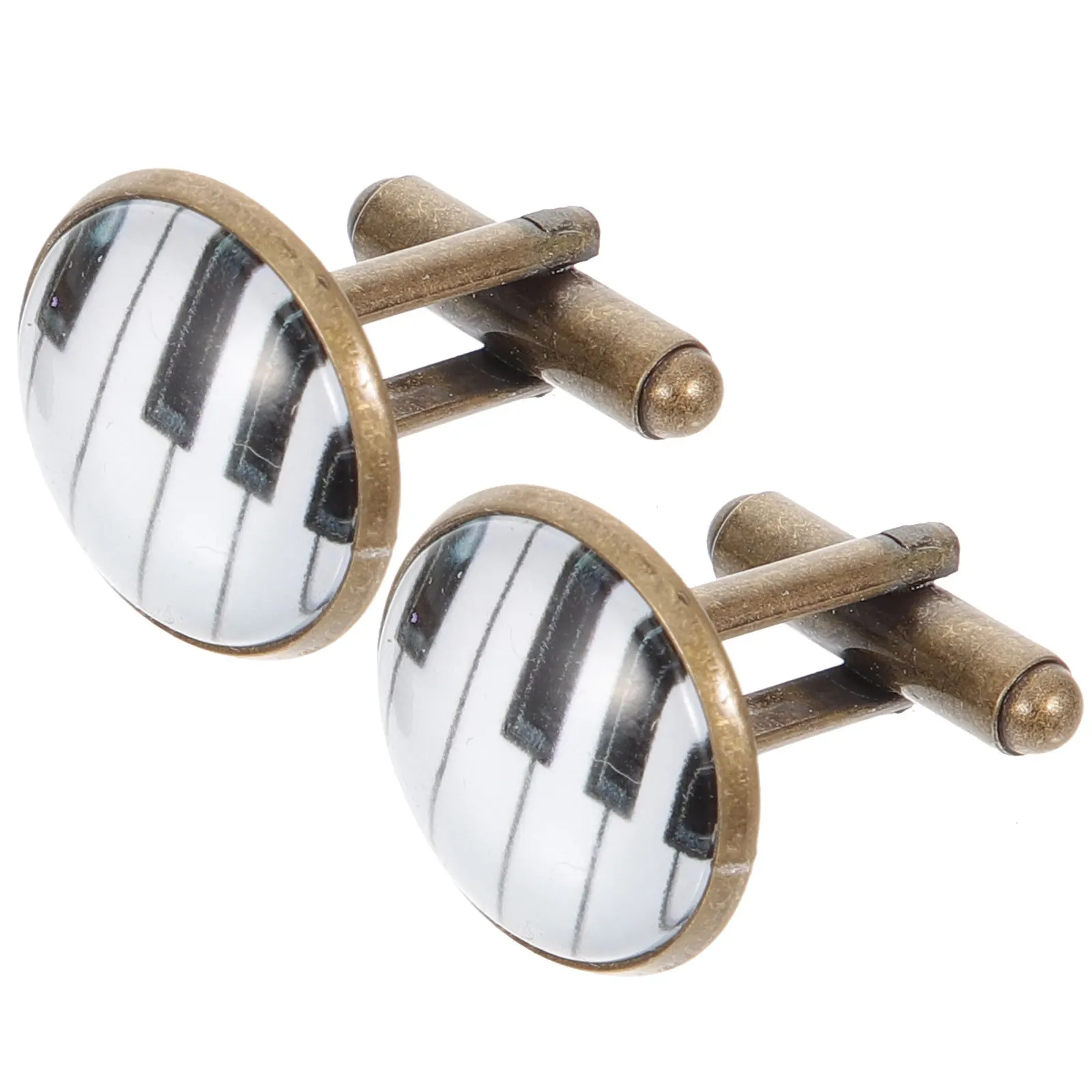 2 szt. Spinki do mankietów w stylu vintage dla mężczyzn, inspirowane pianinem, guziki do smokingu, przyciągające wzrok ozdoby do koszuli na wesele, imprezę, do biura, metalowe