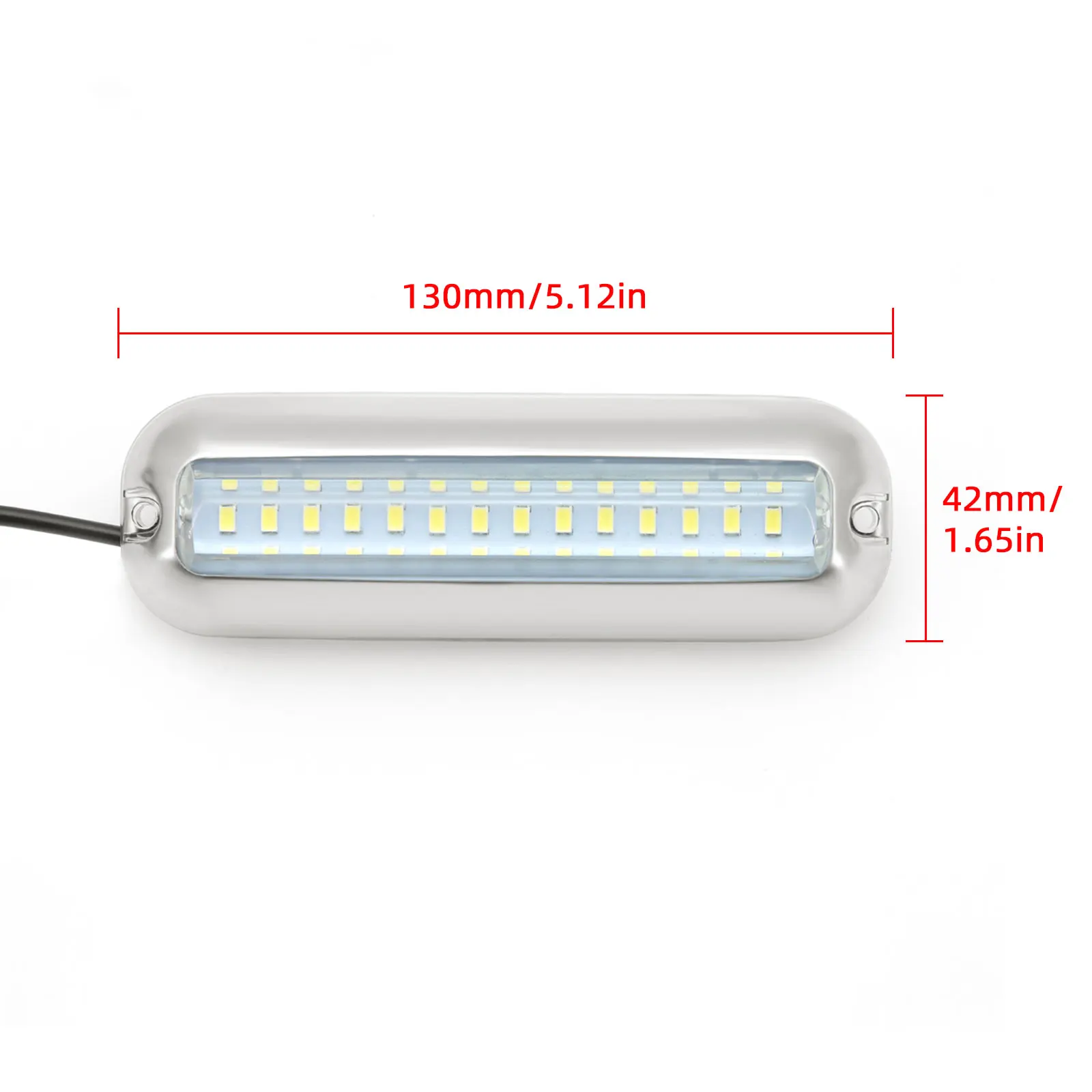 42 LED Luce marina ad alta luminosità Luce subacquea per yacht 12V Luce subacquea per pontone per barche in acciaio inossidabile impermeabile