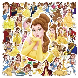 Disney-pegatinas de dibujos animados de La Bella y La Bestia, calcomanías de princesa bella para maleta, portátil, guitarra, teléfono, juguetes de regalo, 10/30/50 piezas