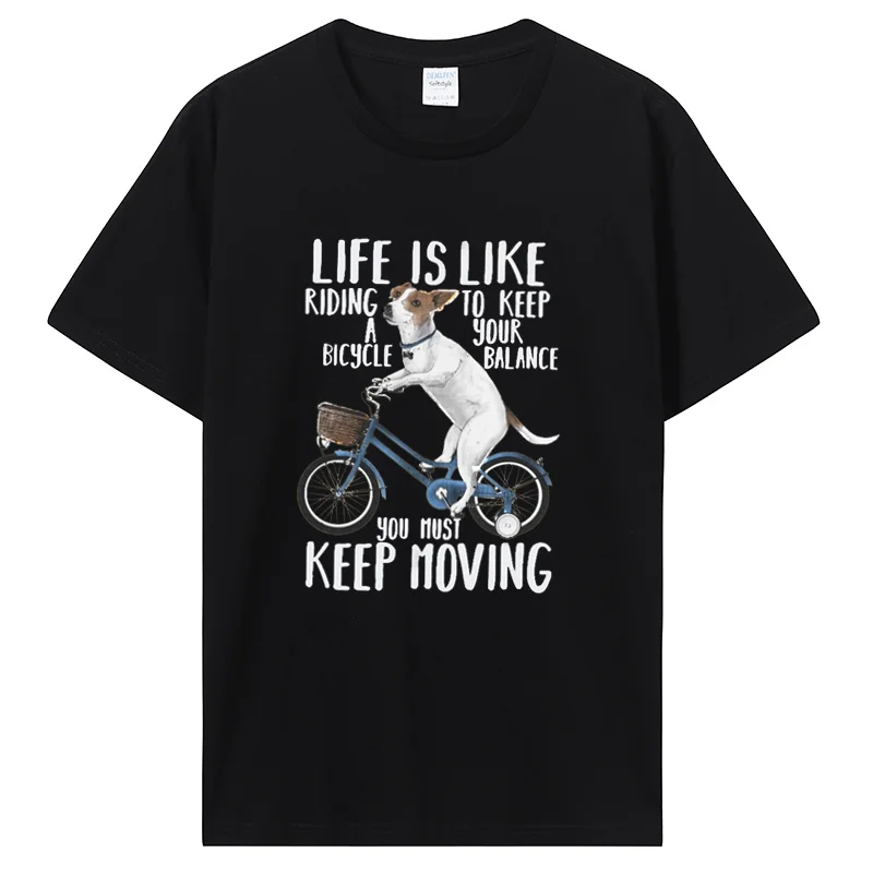 Camiseta divertida de Jack Russell Terrier, camiseta informal para ciclismo, camiseta para amantes de los perros, ropa de mujer, ropa de calle de verano con personalidad