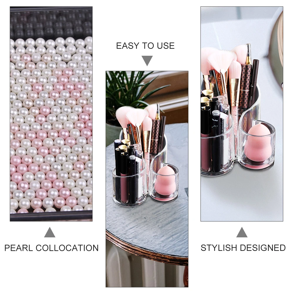 

Makeup Brush Storage Canister Cosmetics Holder Transparent Container For Lipstick Swabs Jewelry Toiletries Desktop Tool Large