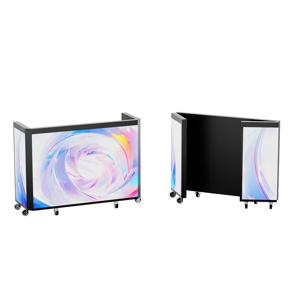 Bar DJ Booth LED Display Screen, Wheeled Interactive LED Display for Indoor Outdoor Stage
