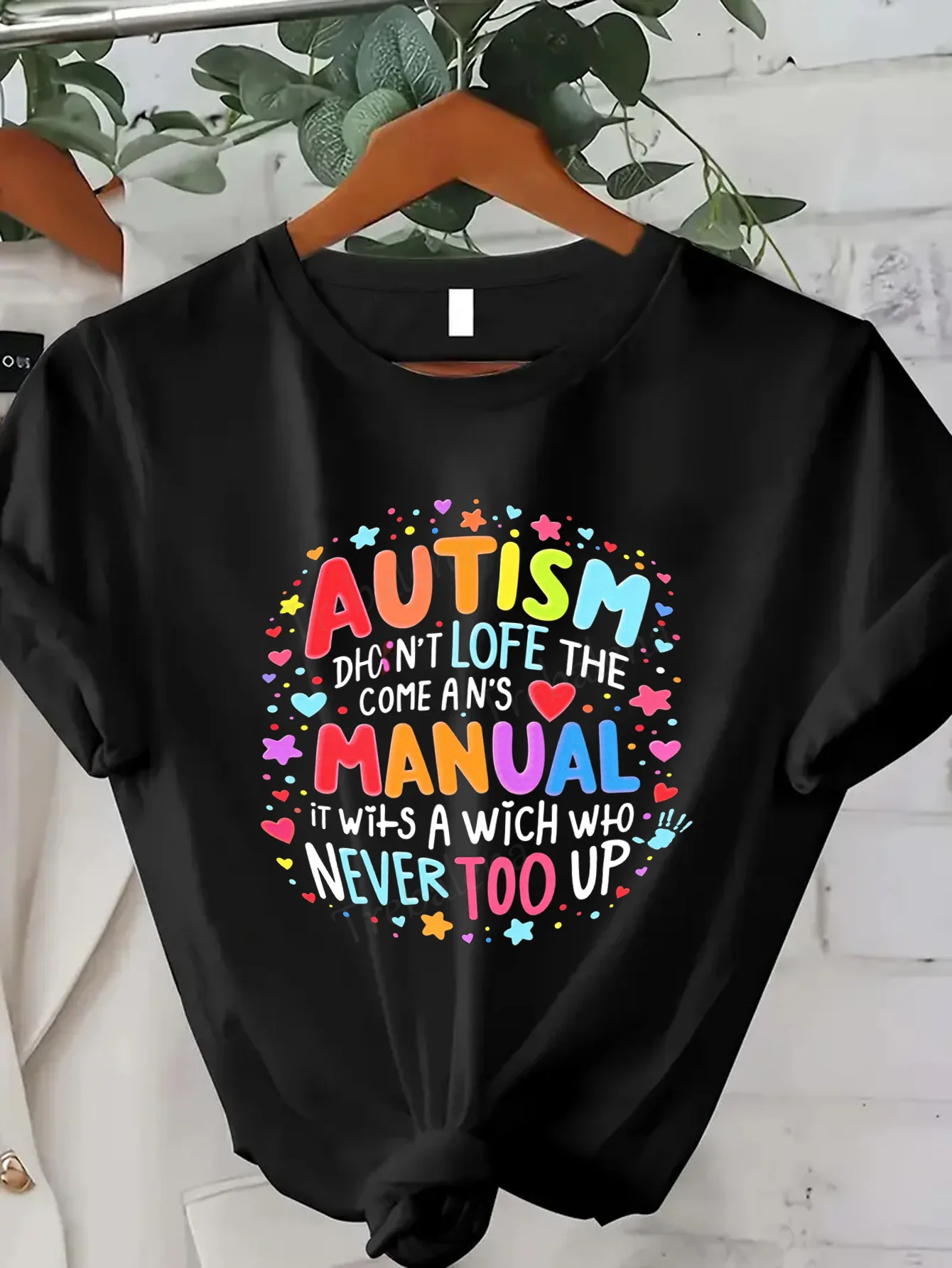

Women T-shirt Colorful Autism Awareness T-Shirt for Women, Cute & Sexy Casual Top