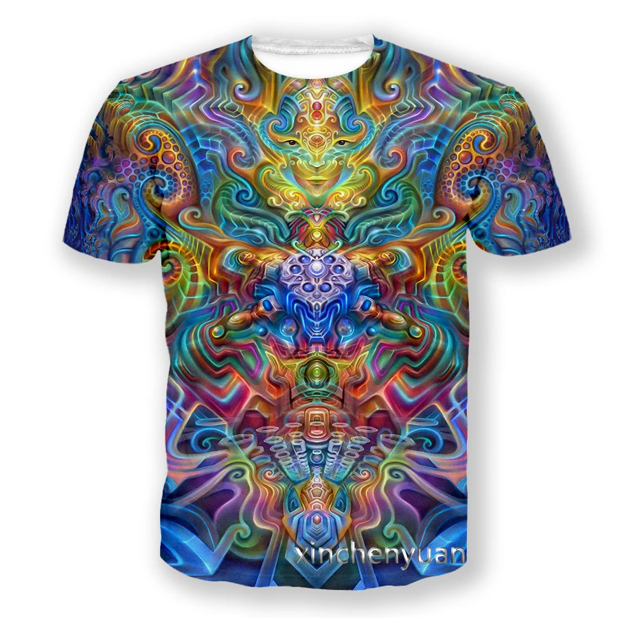 phechion New Fashion Men/Women Psychedelic Artwork 3D Print Short Sleeve T-Shirt Casual Hip Hop Summer T Shirt Tops S35